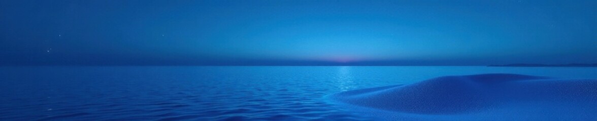 Obraz premium Slick, dark blue expanse under a cloudless sky, landscape, color