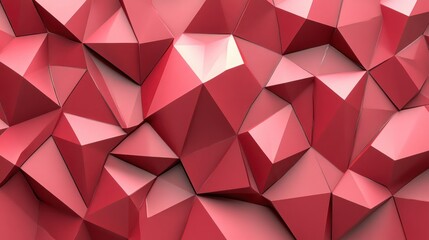 Naklejka premium Abstract red polygonal background, 3D geometric design, ideal for wallpapers, presentations, or digital art