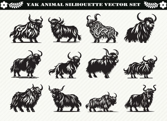 Black Yak Silhouette Illustration for Logos Prints and Design