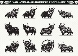 Black Yak Silhouette Illustration for Logos Prints and Design