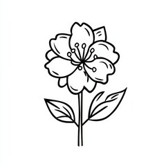 Elegant Line Art Flower Design for Creativity and Art