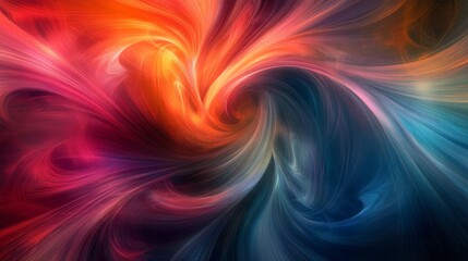 Obraz premium Abstract swirl, colorful wave, vibrant motion, fiery and cool, dynamic energy flow, rainbow stream, artistic flow