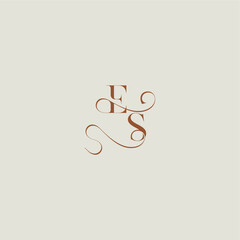 contemporary modern curvy ES initial with thin line monogram wedding style logo concept letter