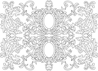 sketch vector illustration silhouette design ornament decoration Neoclassical Style Decor classic vintage european roman greek  