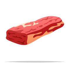 Raw pork tenderloin vector isolated illustration
