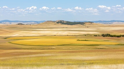 Fototapeta premium Expansive Arid Landscape Under a Sunny Sky