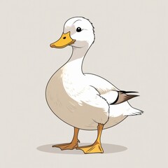Obraz premium Charming cartoon duck illustration, perfect for children's themes, nature, or farm-related projects. Bright, friendly character ideal for posters, books, and digital content.