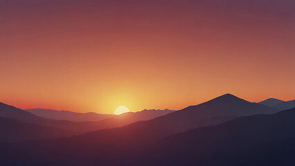 Fototapeta premium Beautiful sunset over the mountains. Sunset in the mountains. Beautiful landscape.