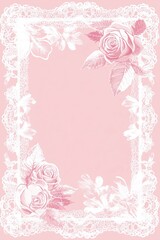 Abstract lace borders flower accents background poster template