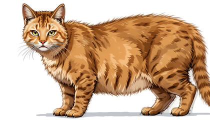 Obraz premium chausie cat on white background 