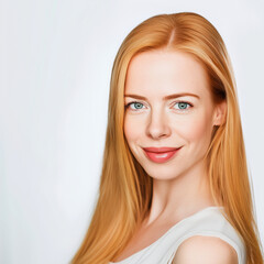 Naklejka premium Bright Spring woman portrait on white background