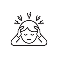 Headache icon isolated on white background vector illustration