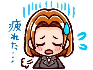 かわいいスーツ姿のちびキャラOL女性のイラスト素材4