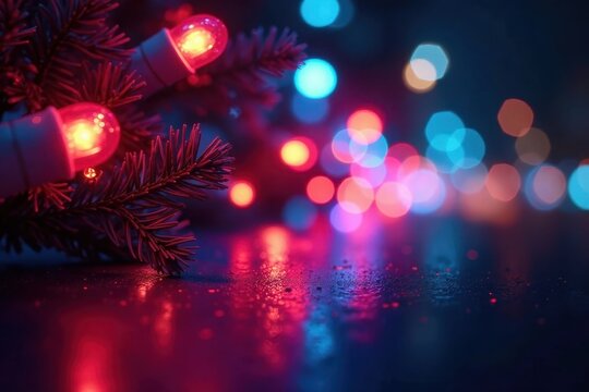 Distorted, vibrant Christmas lights,databent effect, sparkly, background, RGB