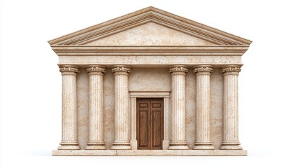 Obraz premium Classical Temple Architectural Rendering: A Meticulous Depiction of Ancient Grandeur and Timeless Design