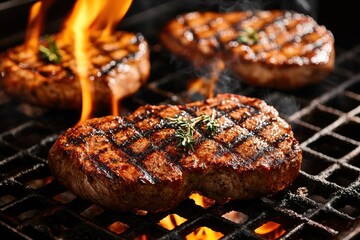 Grilling meat over an open flame while achieving perfect grill marks and smoky ambiance during a summer cookout