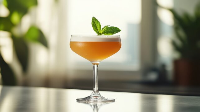 Alcohol consumption at a trendy cocktail bar with signature drinks and modern décor. Featuring innovation and chicness