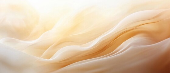 Obraz premium Soft flowing fabric waves in warm beige tones