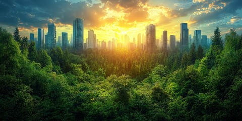 Fototapeta premium Corporate strategy aligned with environmental stewardship 