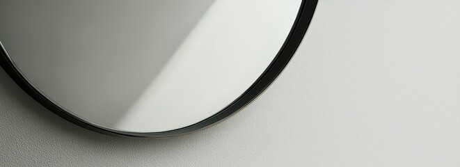 Modern Oval Mirror with Black Frame on White Wall Interior Design Element