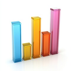A colorful bar graph displaying varying heights, representing data trends or statistics in a visually engaging manner.