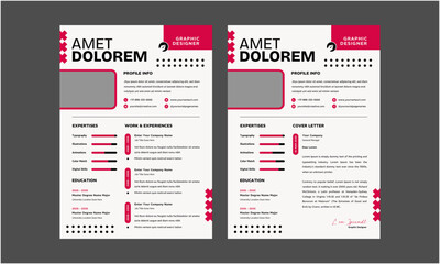 Resume CV. Professional modern and minimal resume CV, Clean and modern resume portfolio CV template