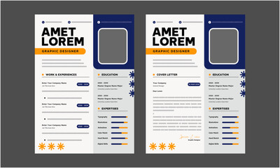 Obraz premium Resume CV. Professional modern and minimal resume CV, Clean and modern resume portfolio CV template