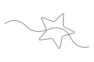 Star continuous one line art drawing of design. Single line art minimalist of star vector