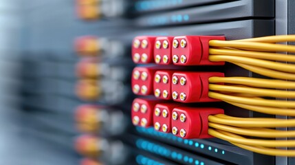 Data center server rack cables connection (1)