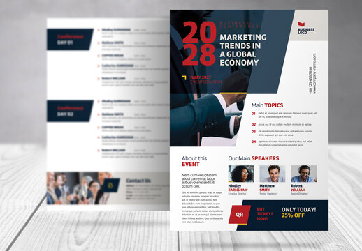Business Conference Agenda and Program Flyer