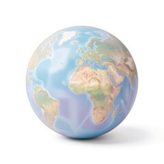 Fototapeta premium Globe representing Earth with detailed continents on white background