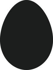 Black Solid Easter Egg Vector – Minimalist Silhouette Design