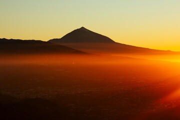 sunset in the mount Teide Tenerife