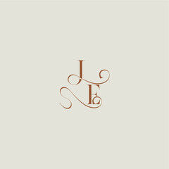contemporary modern curvy monogram wedding style logo concept letter initial with thin line JE