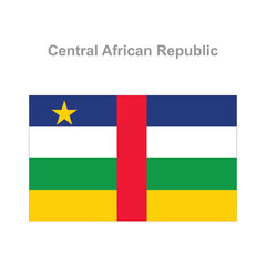 Central African Republic flag. Vector illustration of the national flag