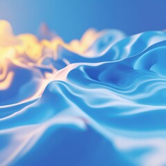 abstract blue background for product presentation with sunlight and blurred shadows wall. Isolated on white background . Generative Ai