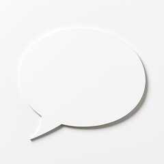 Minimalistic white speech bubble on a plain background. A concept for dialogue, communication, or messaging design.