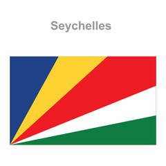 Seychelles flag. Vector illustration of the national flag