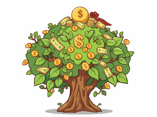 Money Tree Concept for Financial Success