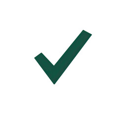 Bold green check mark symbolizing approval isolated on white background