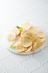 Homemade cheese cookies with herbs