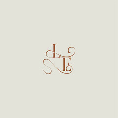 monogram wedding style logo concept initial with thin line LE contemporary modern curvy letter