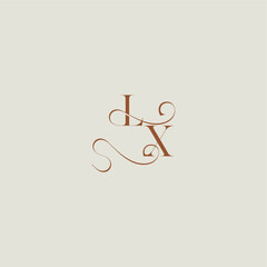 monogram wedding style logo concept initial with thin line LX contemporary modern curvy letter