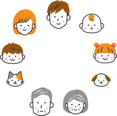 家族　三世代　フレーム