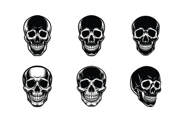 Human skull silhouette vector illustration