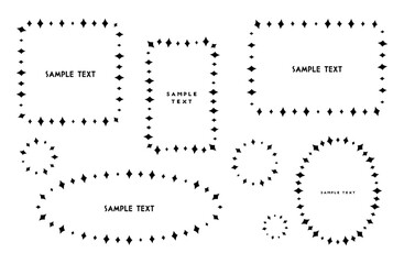 キラキラモチーフのフレームベクターイラスト