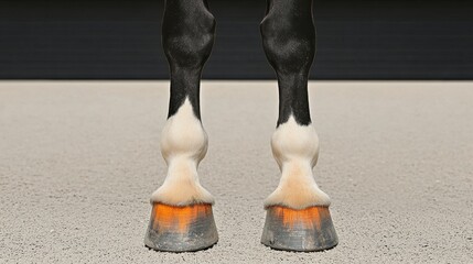Horse hooves in action stable environment animal photography close-up view equine care concept