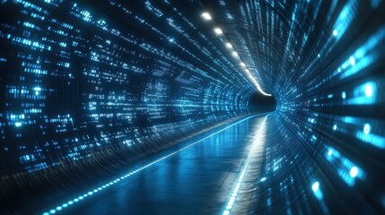 Digital Tunnel Code Flow Futuristic