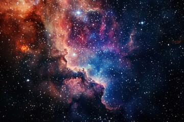 Fototapeta premium Majestic cosmic nebula showcasing vibrant colors and countless stars in deep space