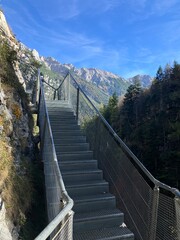 Blick in die Leutaschklamm bei Mittenwald in den Bayerischen Alpen